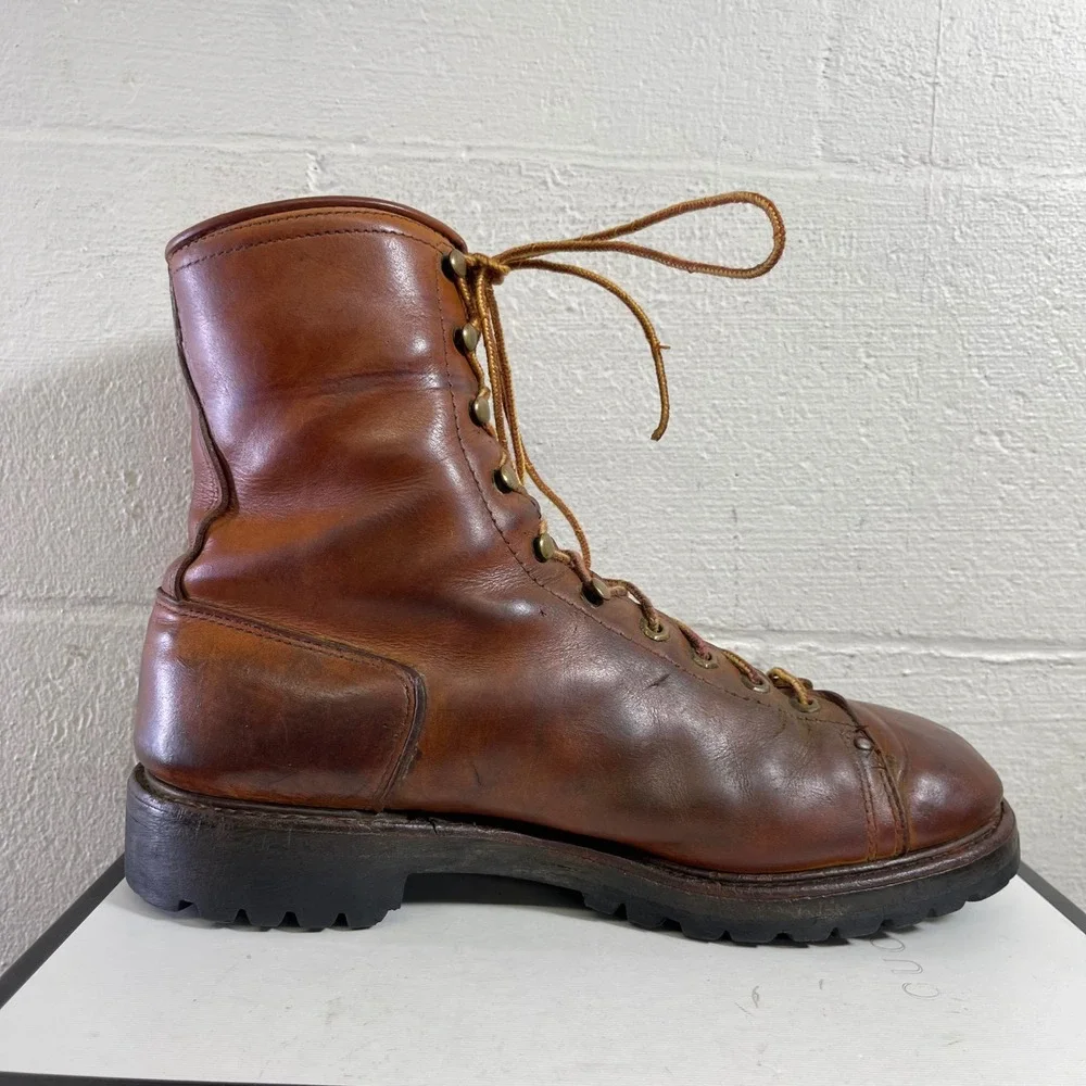 Vintage 1970s‎ REI Red Wing Hunting Boots Brown Lace Up Lug Sole F07188 Size 12